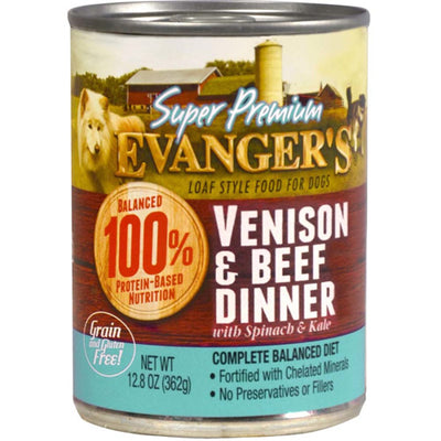 Evangers Super Premium Limited Ingredient Venison-Beef Dinner Dogs Food 12.8 oz 12 Pack