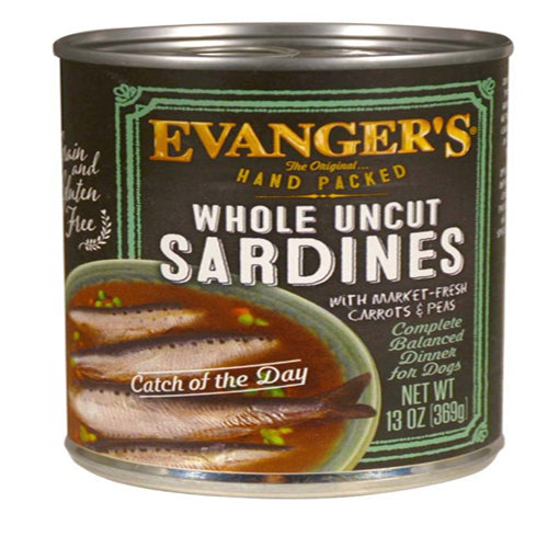 Evangers Hand Packed Whole Uncut Sardines Canned Dog Food 12Ea-12 Oz; 12 Pk