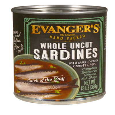 Evangers Hand Packed Whole Uncut Sardines Canned Dog Food 12Ea-12 Oz; 12 Pk