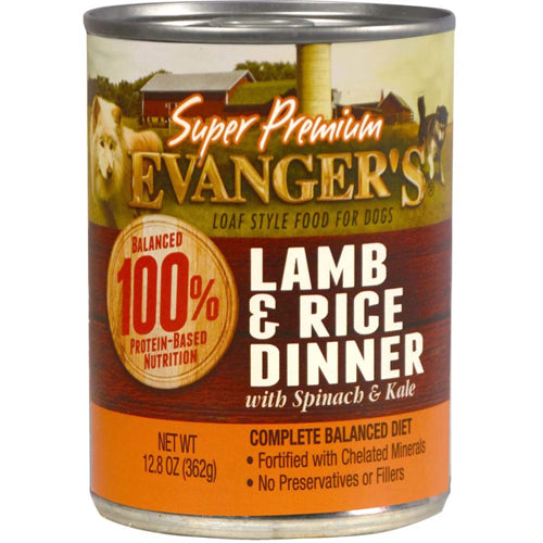 Evangers Super Premium Lamb and Rice Dinner Canned Dog Food 12.8 oz 12 Pack