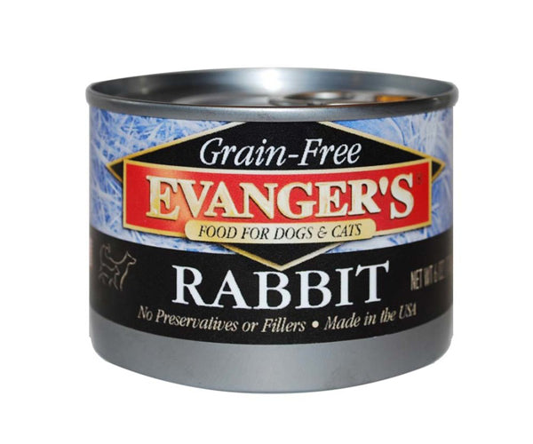 Evangers Grain-Free Rabbit Canned Dog and Cat Food 6 oz 24 Pack