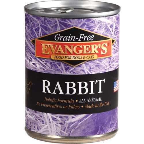 Evangers Grain-Free Rabbit Canned Dog and Cat Food 12.8 oz 12 Pack