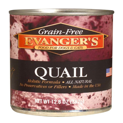 Evangers Grain-Free Quail Canned Dog and Cat Food 12.8 oz 12 Pack