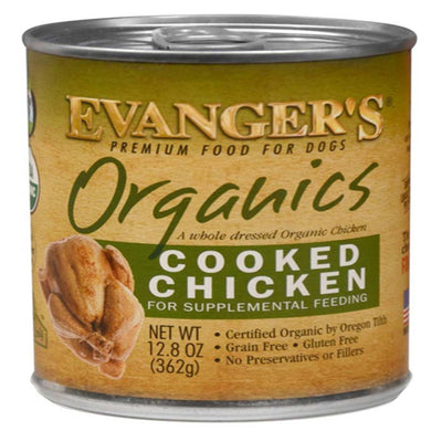 Evangers Organics Cooked Chicken Canned Dog Food 12.8 oz 12 Pack