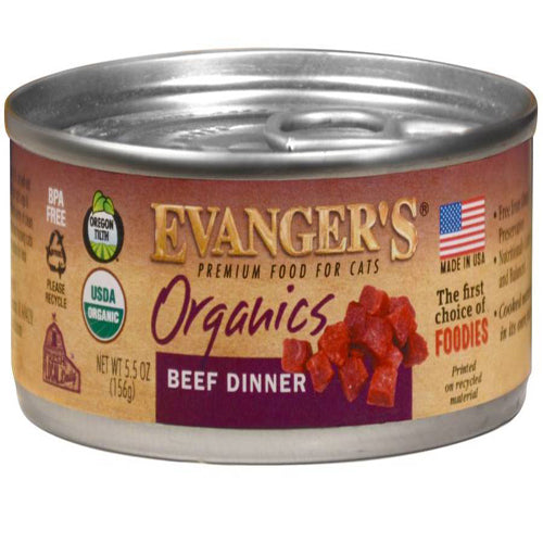 Evangers Organics Beef Dinner Canned Cat Food 5.5oz