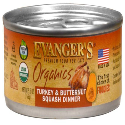 Evangers Organics Turkey with Butternut Squash Dinner Canned Cat Food 5.5oz