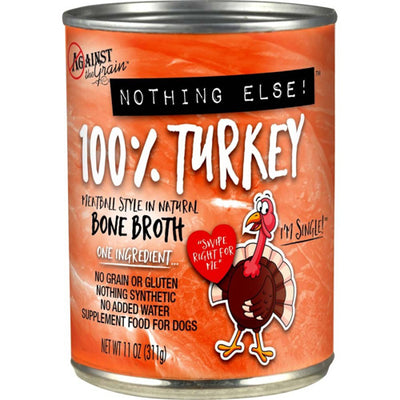 Against the Grain Nothing Else One Ingredient Turkey Dog Food 11 Ounces