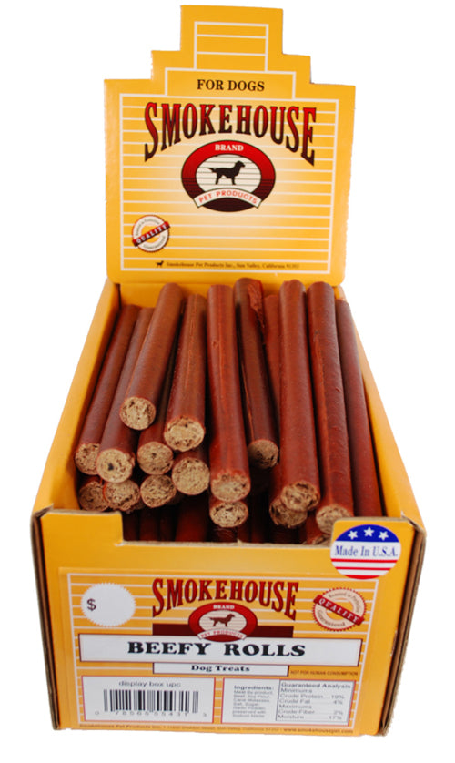 Smokehouse USA Made Beefy Rolls Dog Treats 60 Count