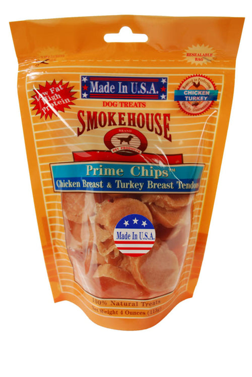 Smokehouse USA Made Prime Chips Chicken and Turkey Dog Treat 4 oz