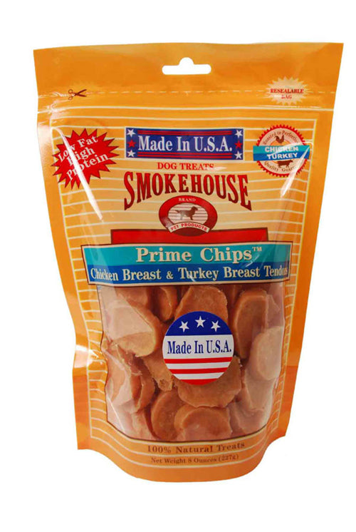 Smokehouse USA Made Prime Chips Chicken & Turkey Dog Treat 8 oz