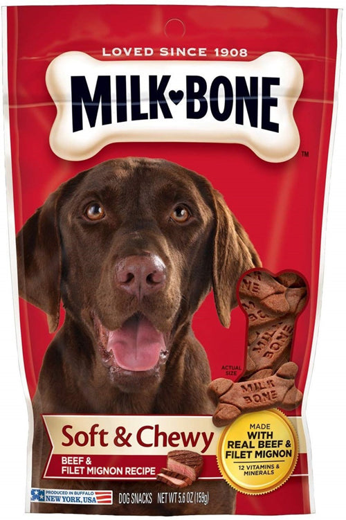 Milk-Bone Beef and Filet Mignon Recipe Chewy Dog Treats 5.6 oz