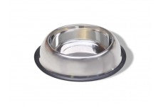 Van Ness Plastics Stainless Steel Non Tip Dog Bowl w-Rubber Ring 16oz