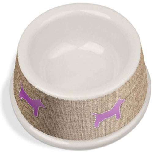 Van Ness Plastics Bamboo Decorated Non-Tip - Non-Skid Dog Bowl Assorted 25 Ounces