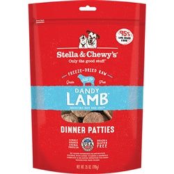 Stella and Chewys Freeze Dried Dandy Lamb Dinner Patties Raw Dog Food 25 Oz