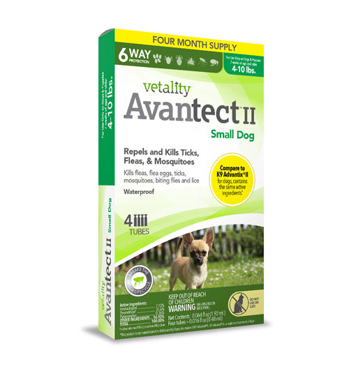 Vetality Avantect II Flea and Tick For Dogs 0.064 fl. oz 4 Count