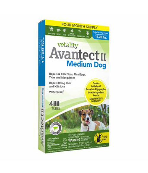 Vetality Avantect II Flea and Tick For Dogs 0.164 fl. oz 4 Count