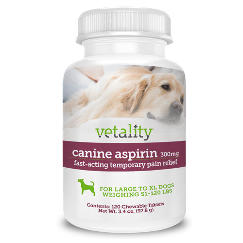 Vetality Canine Aspirin Chewable Tables 300mg 1ea-120 ct