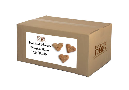 Exclusively Pet Harvest Hearts Pumpkin Flavor Biscuits Dog Treats Bulk; 20 Lb