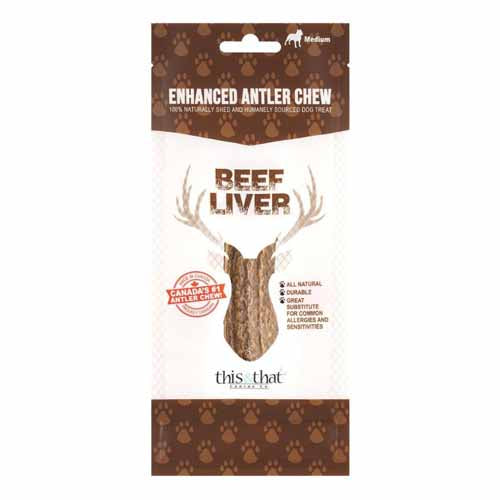 This and That Dog Enhanced Antler Chew Beef Liver Small