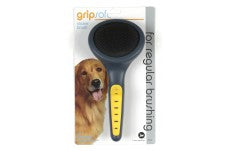 JW Pet Slicker Brush Grey; Yellow Large