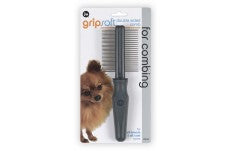 JW Pet Double Sided Comb Grey; Yellow One Size