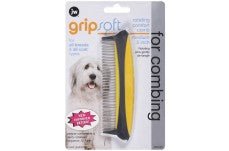 JW Pet Rotating Comfort Comb Grey; Yellow Medium 5 in