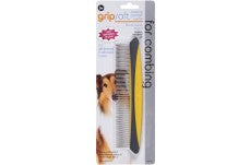 JW Pet Rotating Comfort Comb Fine and Coarse Grey; Yellow Small 8 in