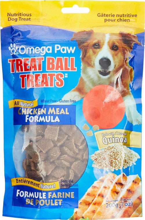 Omega Paw Tricky Treat Ball Dog Treats Chicken 7 oz