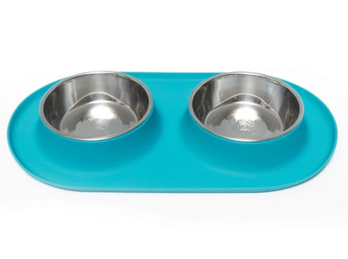 Messy Mutts Double Feeder Blue 1.5 Cup