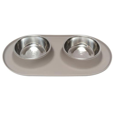 Messy Mutts Double Feeder Grey 6 Cup