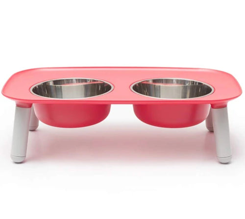 Messy Mutts Dog Double Feeder Elevated Red