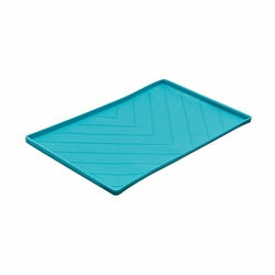 Messy Mutts Dog Silicone Mat Metal Rods Blue Medium