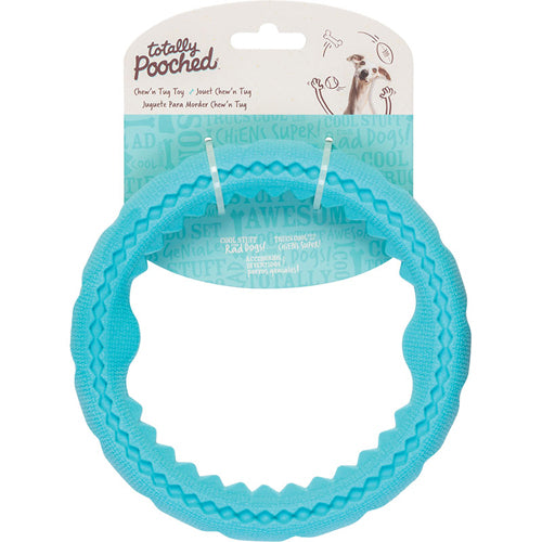 Messy Mutts Totally Dog Chew N Tug Ring Teal