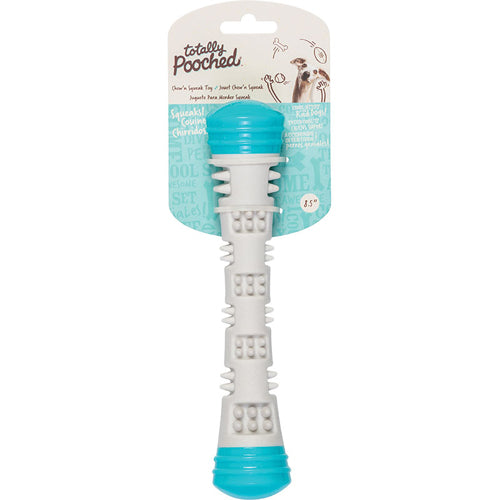 Messy Mutts Totally Dog Chew N Squeak Stick Grey Teal Small