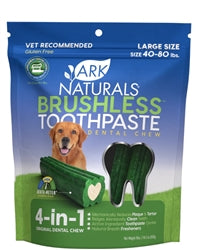 Ark Naturals Breath-Less Brushless Toothpaste Large Dog Chews, 18-Oz Bag