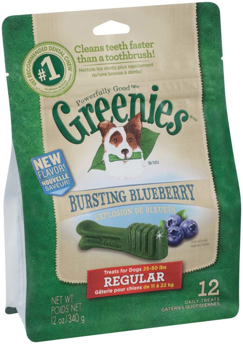 Greenies Blueberry Flavor Dog Dental Treat 12 oz 12 Count Regular