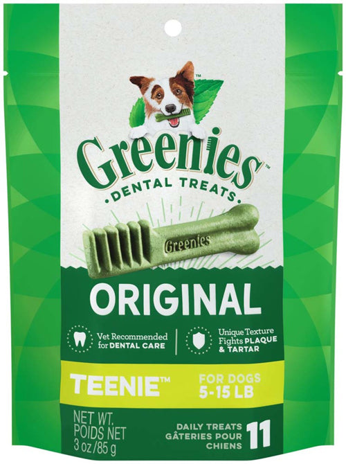 Greenies Original Dog Dental Treat 3 oz 11 Count Teenie