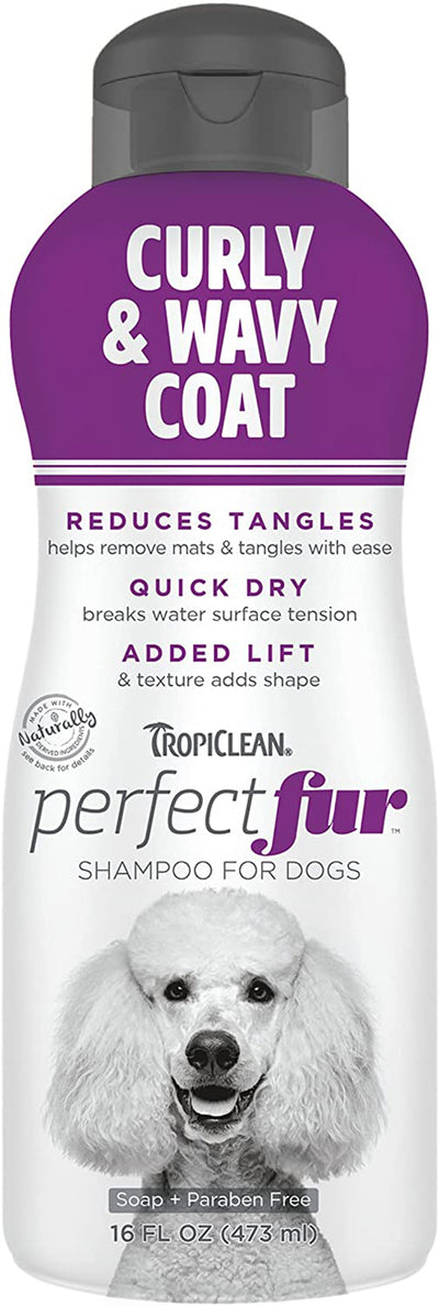 TropiClean PerfectFur Curly and Wavy Coat Shampoo for Dogs 16oz