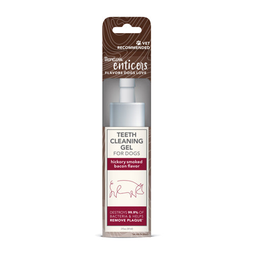 TropiClean Enticers Teeth Cleaning Gel for Dogs Hickory Smoked Bacon; 1ea-2 oz