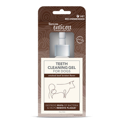 TropiClean Enticers Teeth Cleaning Gel for Dogs Smoked Beef Brisket; 1ea-4 oz