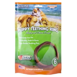 N-Bone Puppy Teething Rings Pumpkin 7.2 oz 6 pk