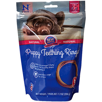 N-Bone Grain-Free Puppy Teething Rings Blueberry and BBQ 7.02 oz 6 pk