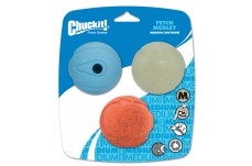 Chuckit! Fetch Medley Balls Dog Toy Assortment Fetch Medley 1 Multi-Color 3 Pack Medium