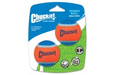 Chuckit! Tennis Ball Dog Toy Shrink Sleeve Blue; Orange Small 2 Pack