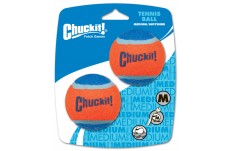 Chuckit! Tennis Ball Dog Toy Shrink Sleeve Blue; Orange Medium 2 Pack