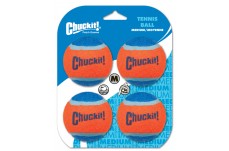 Chuckit! Tennis Ball Dog Toy Shrink Sleeve Blue; Orange Medium 4 Pack