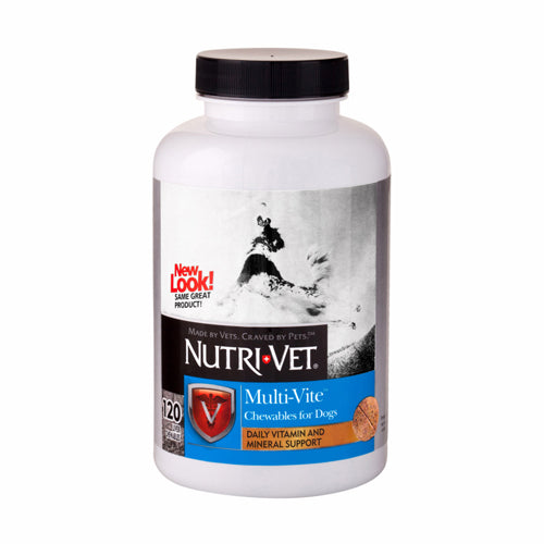 NutriVet MultiVite Chewable Vitamins for Dogs Liver 1ea-120 ct