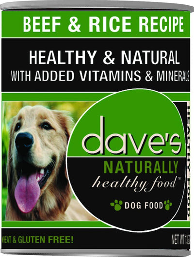 Daves Pet Food Naturally Healthy Beef and Rice Recipe 13.2oz. (Case of 12)