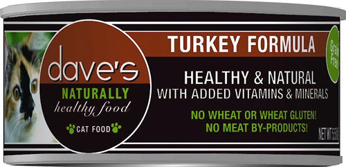 Daves Pet Food Naturally Healthy Grain Free Turkey Formula 5.5oz.(Case of 24)