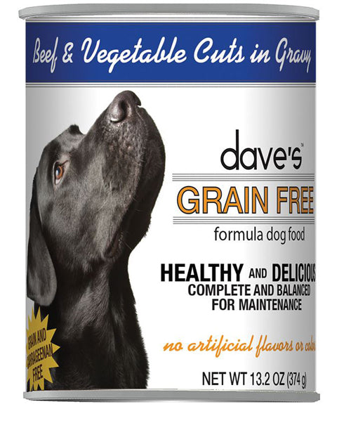 Daves Dog Grain Free Beef and Vegetable Cuts in Gravy 13.2oz (Case of 12)